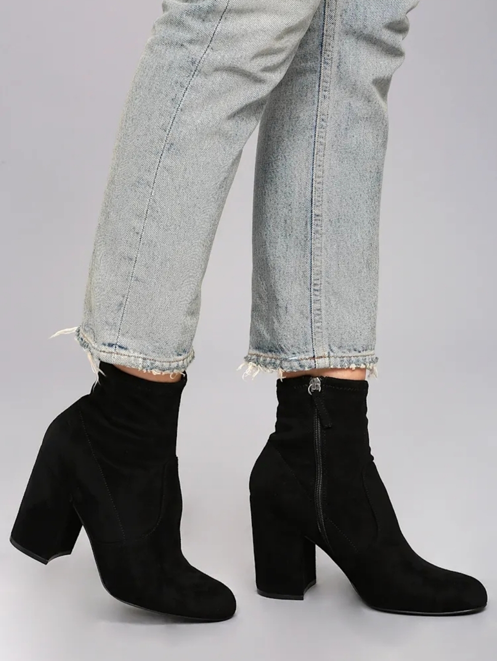 Steve Madden Actual Ankle Boots Vegan Suede In Black Sz 10